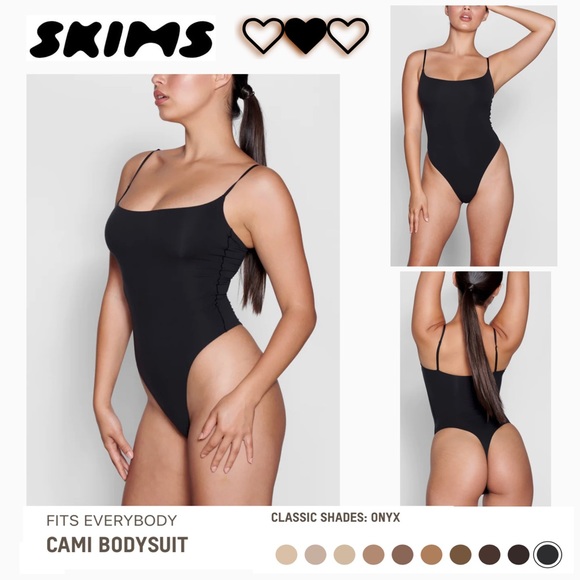 🖤 SKIMS Fits Everybody Thong Cami Bodysuit - Size LARGE - Onyx - Picture 2 of 3